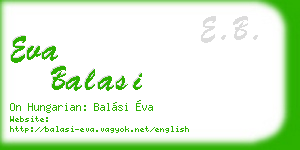 eva balasi business card
