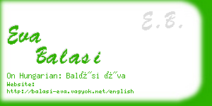 eva balasi business card